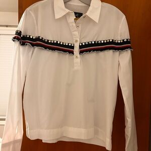 Stylish White Shirt with Studded Detail